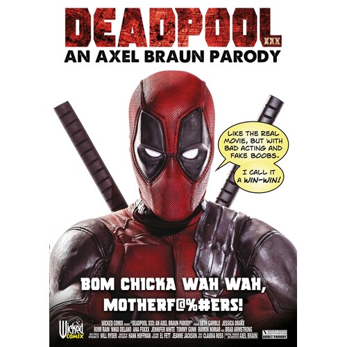 Individual wearing Marvel hero costume deadpool
