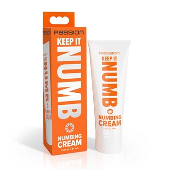 Passion Lubricants Keep it Numb Numbing Cream with packaging