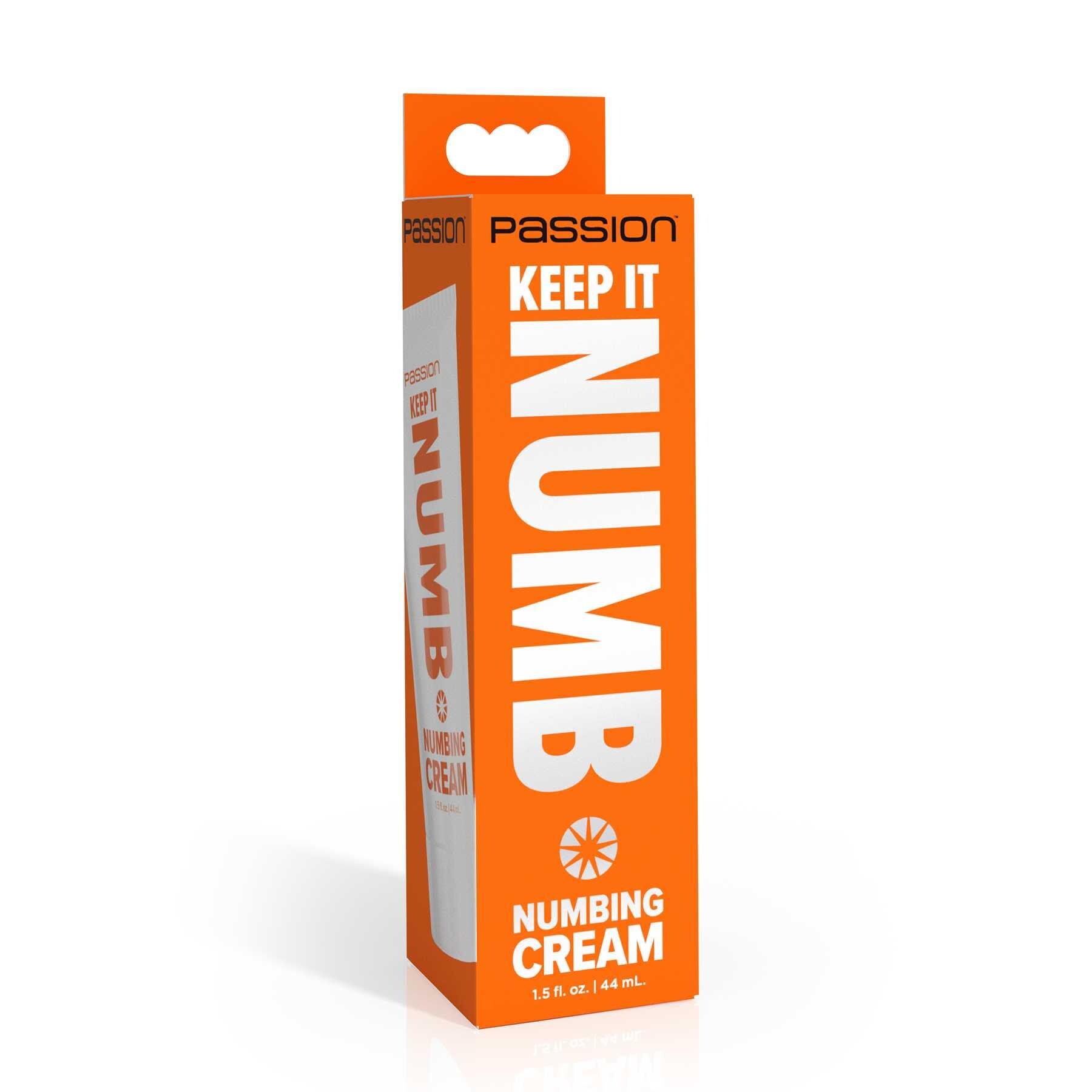 Passion Lubricants Keep it Numb Numbing Cream packaging